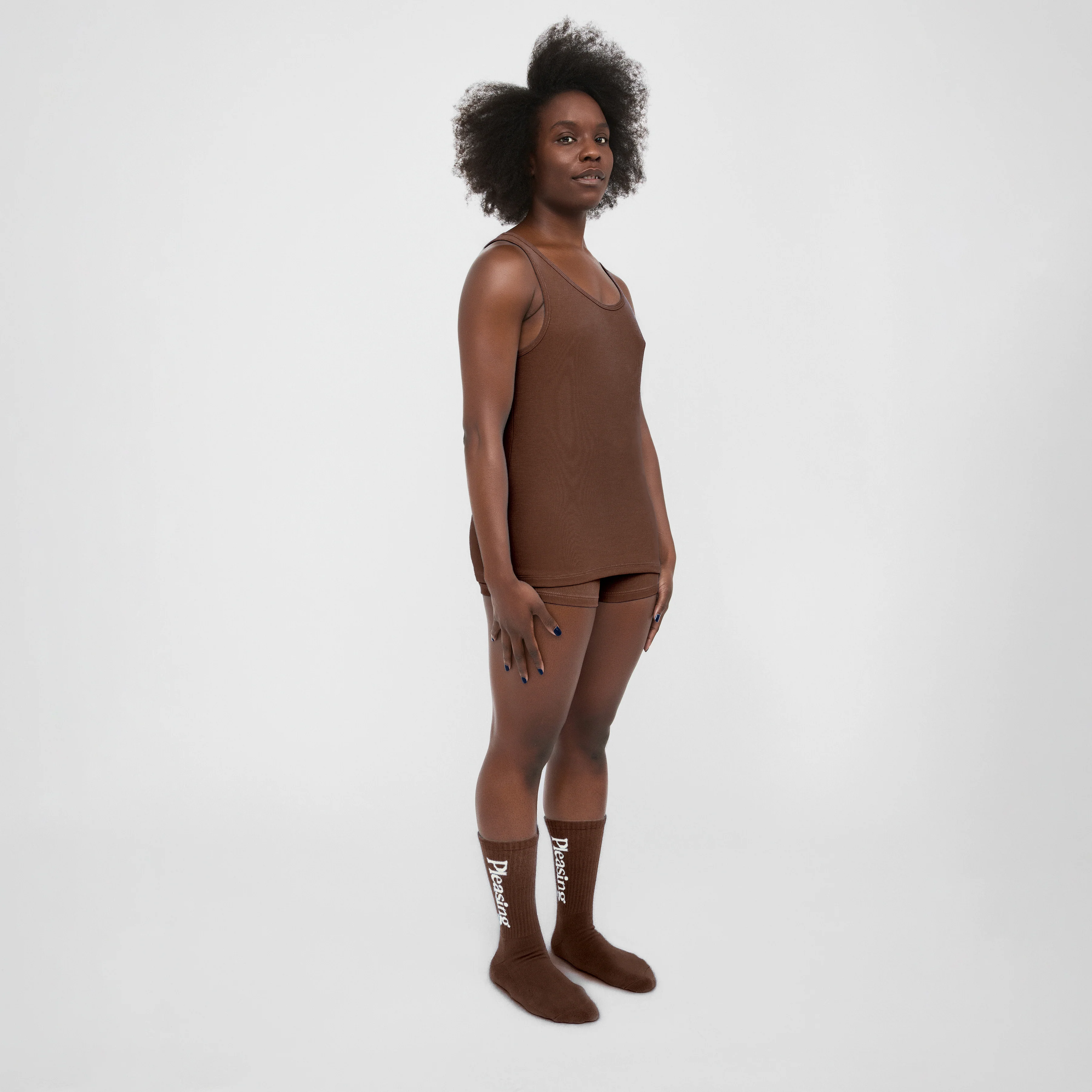 The Pleasing Ribbed Tank in Brown - Image 31