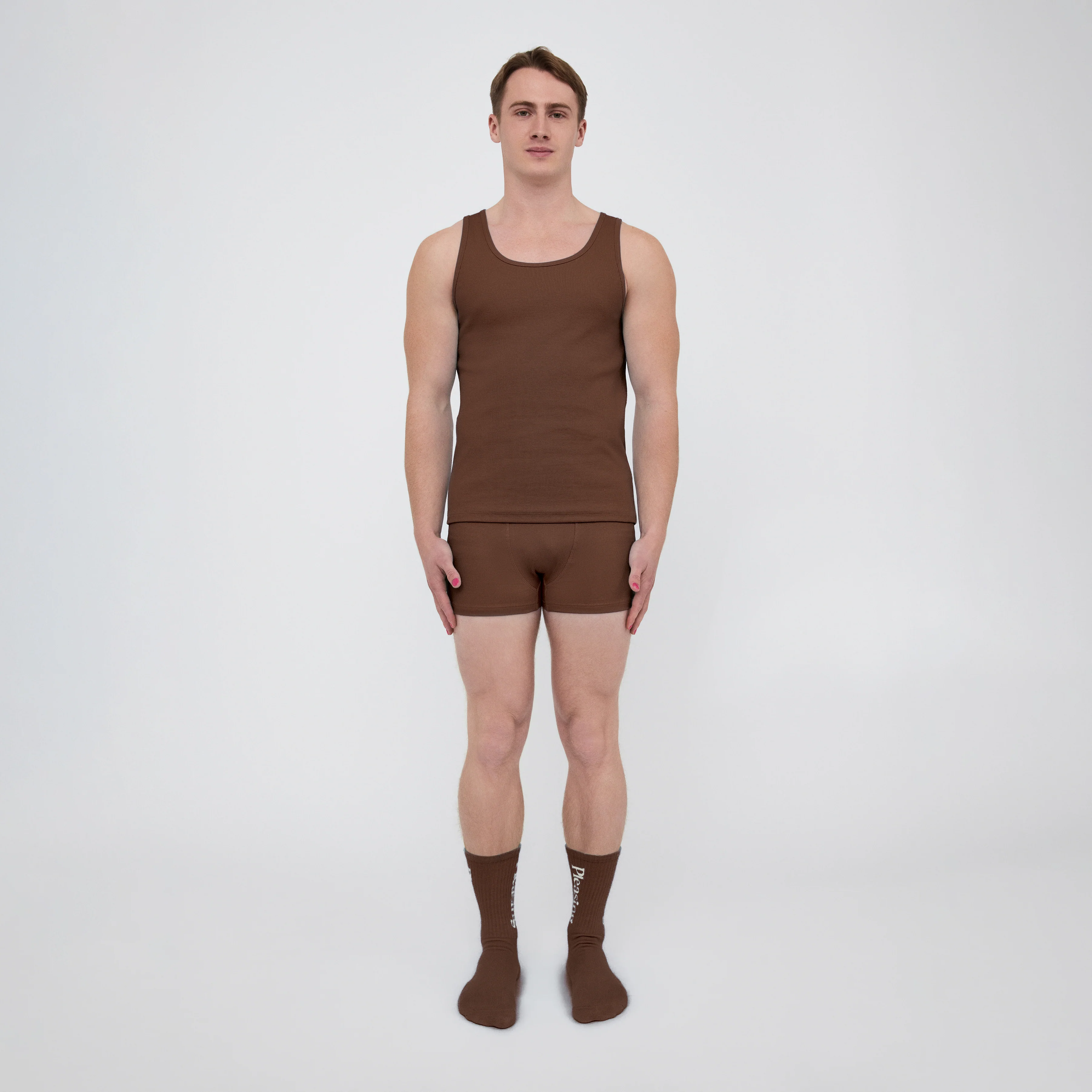 The Pleasing Ribbed Tank in Brown - Image 8